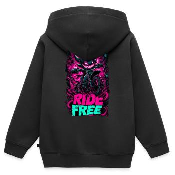 Demon Ride - Kids Premium Organic Zip-up Hoodie - black - Back - AI Model Kid Male (0cm)