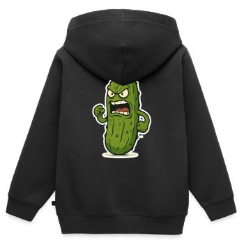 Gurken-Attacke - Kinder Premium Organic Zip Hoodie - Schwarz - Hinten - AI Model Kid Male (0cm)