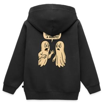 Je ne t’ai pas vu depuis une minute (Fantômes) - Sweat Premium à capuche zippé enfant bio - noir - Dos - AI Model Kid Male (0cm)
