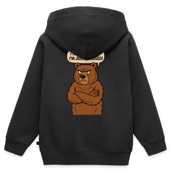 Je ne suis pas en colère, je suis juste concentré ! - Sweat Premium à capuche zippé enfant bio - noir - Dos - AI Model Kid Male (0cm)