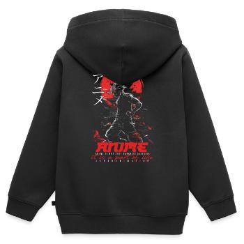 Anime for life - Animekarakter - Kinder Premium Organic Zip Hoodie - Schwarz - Hinten - AI Model Kid Male (0cm)