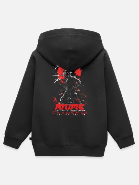 Anime for life - Animekarakter - Kinder Premium Organic Zip Hoodie - Schwarz