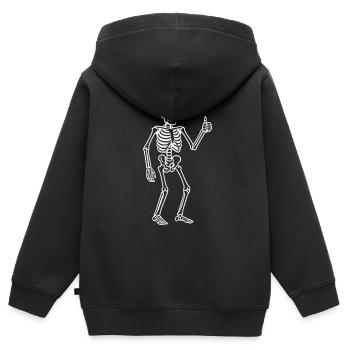 Danseuse squelette rayonnante - Sweat Premium à capuche zippé enfant bio - noir - Dos - AI Model Kid Male (0cm)