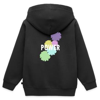 Mama Flower Power - Kinder Premium Organic Zip Hoodie - Schwarz - Hinten - AI Model Kid Male (0cm)