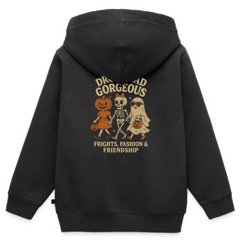 Drop Dead Gorgeous – Halloween Fashion & Friends - Kinder Premium Organic Zip Hoodie - Schwarz - Hinten - AI Model Kid Male (0cm)
