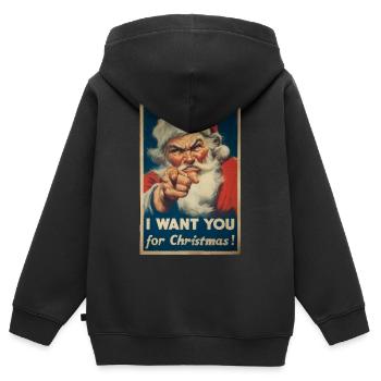 Santa Claus Advertising Poster - Kids Premium Organic Zip-up Hoodie - black - Back - AI Model Kid Male (0cm)