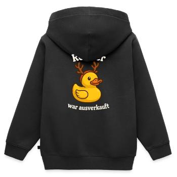 Le renne a été vendu - Sweat Premium à capuche zippé enfant bio - noir - Dos - AI Model Kid Male (0cm)