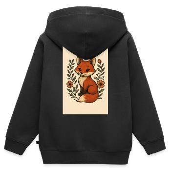 Grande écaille de tortue - Sweat Premium à capuche zippé enfant bio - noir - Dos - AI Model Kid Male (0cm)