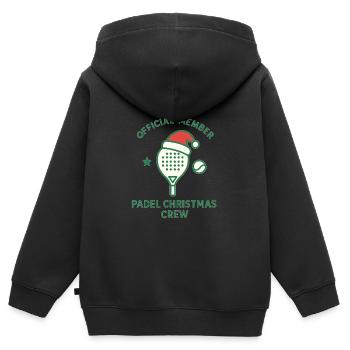Padel Weihnachts Crew Logo - Kinder Premium Organic Zip Hoodie - Schwarz - Hinten - AI Model Kid Male (0cm)