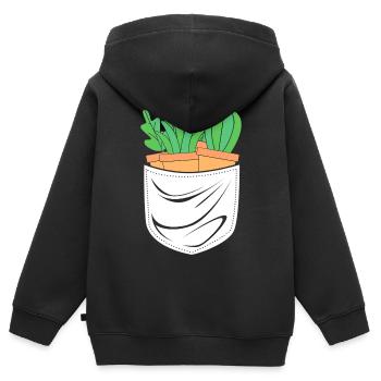 Kakteen Pflanze Kaktus - Kinder Premium Organic Zip Hoodie - Schwarz - Hinten - AI Model Kid Male (0cm)