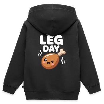It's Leg Day Gym Cheat Day Bein Training Fitness - Kids Premium Organic Zip-up Hoodie - black - Back - AI Model Kid Male (0cm)