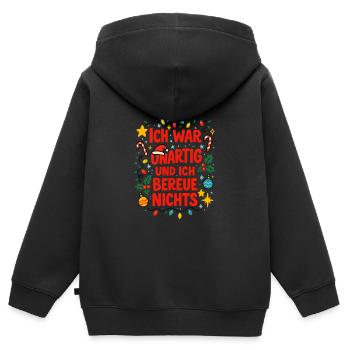 J’ai été vilaine et je n’ai aucun regret - Sweat Premium à capuche zippé enfant bio - noir - Dos - AI Model Kid Male (0cm)