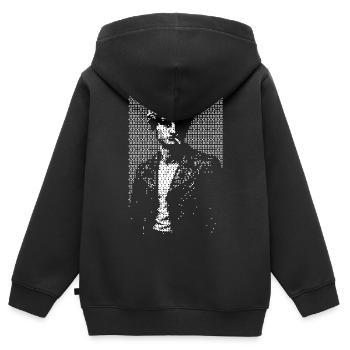 David Michelangelo Halbton-Silhouettenporträt - Kinder Premium Organic Zip Hoodie - Schwarz - Hinten - AI Model Kid Male (0cm)