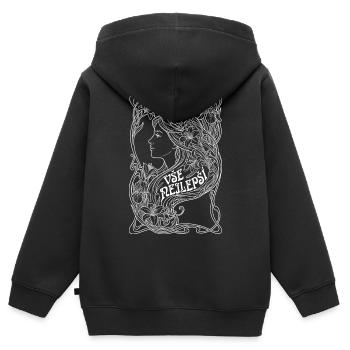 Vse Nejlepsi Jugendstil Frau - Kinder Premium Organic Zip Hoodie - Schwarz - Hinten - AI Model Kid Male (0cm)