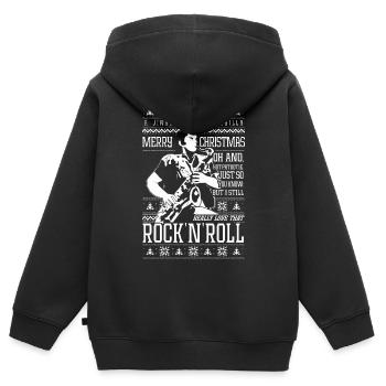 Eddies heißer Patootie Rock'n'Roll Weihnachtspullover - Kinder Premium Organic Zip Hoodie - Schwarz - Hinten - AI Model Kid Male (0cm)