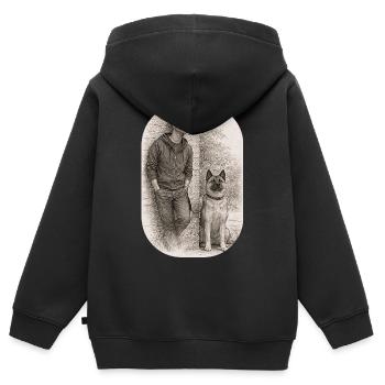 Matt & Holly - Sweat Premium à capuche zippé enfant bio - noir - Dos - AI Model Kid Male (0cm)