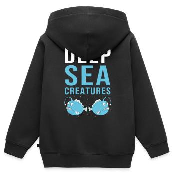 Frogfish - Kids Premium Organic Zip-up Hoodie - black - Back - AI Model Kid Male (0cm)