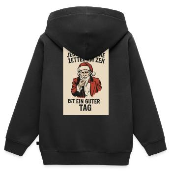 Jeder Tag Ohne Zettel Am Zeh - Kinder Premium Organic Zip Hoodie - Schwarz - Hinten - AI Model Kid Male (0cm)