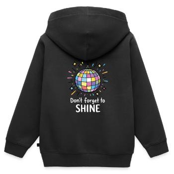 Don’t forget to shine – Positiver Sparkle Spruch - Kinder Premium Organic Zip Hoodie - Schwarz - Hinten - AI Model Kid Male (0cm)