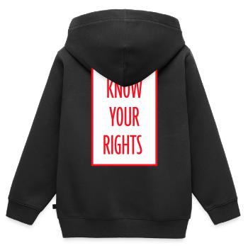 Know Your Rights Aktivismus Gerechtigkeit Freiheit - Kinder Premium Organic Zip Hoodie - Schwarz - Hinten - AI Model Kid Male (0cm)