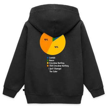 Drôle de diagramme circulaire pour chasse à l’arbalète - Sweat Premium à capuche zippé enfant bio - noir - Dos - AI Model Kid Male (0cm)