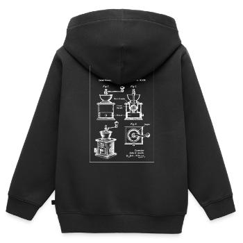 Diagramm der Vintage-Kaffeemühle - Kinder Premium Organic Zip Hoodie - Schwarz - Hinten - AI Model Kid Male (0cm)