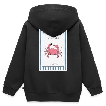 Affiche du crabe français du Le Crabe Club - Sweat Premium à capuche zippé enfant bio - noir - Dos - AI Model Kid Male (0cm)