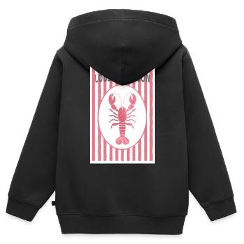 Saison du homard : design rétro d’été - Sweat Premium à capuche zippé enfant bio - noir - Dos - AI Model Kid Male (0cm)