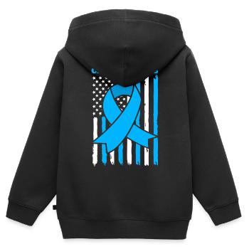EM SFC - Sweat Premium à capuche zippé enfant bio - noir - Dos - AI Model Kid Male (0cm)