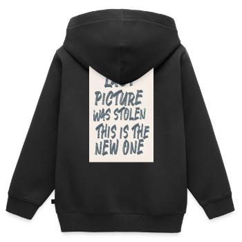 Last Picture Was Stolen Grunge Handmade Style - Kinder Premium Organic Zip Hoodie - Schwarz - Hinten - AI Model Kid Male (0cm)