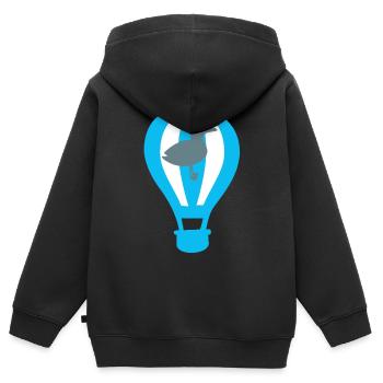 Montgolfière Mouette Mouette Maritime dans Sky Kids - Sweat Premium à capuche zippé enfant bio - noir - Dos - AI Model Kid Male (0cm)
