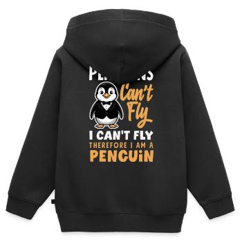 Süßer Pinguin - Geschenk für Pinguin Liebhaber - Kinder Premium Organic Zip Hoodie - Schwarz - Hinten - AI Model Kid Male (0cm)