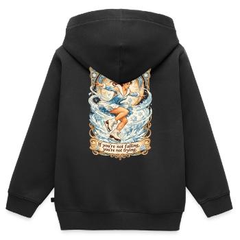 Art Nouveau du patinage artistique : Dire & patiner - Sweat Premium à capuche zippé enfant bio - noir - Dos - AI Model Kid Male (0cm)