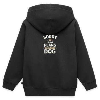 Sorry I Have Plans With My Dog - Kinder Premium Organic Zip Hoodie - Schwarz - Hinten - AI Model Kid Male (0cm)