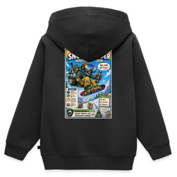 Der Snowboarder – nur noch ein Trick - Kinder Premium Organic Zip Hoodie - Schwarz - Hinten - AI Model Kid Male (0cm)