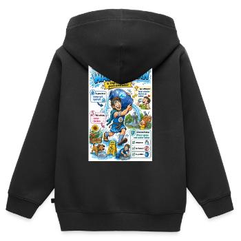 Der Wassermann – die Lösung eimerweise - Kinder Premium Organic Zip Hoodie - Schwarz - Hinten - AI Model Kid Male (0cm)