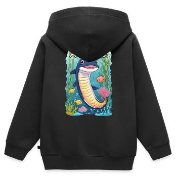 Eel Saying Cartoonstyle - Aals if! - Kids Premium Organic Zip-up Hoodie - black - Back - AI Model Kid Male (0cm)