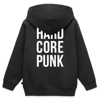 Hardcore Punk Bold Typografie - Kinder Premium Organic Zip Hoodie - Schwarz - Hinten - AI Model Kid Male (0cm)