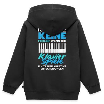 Piano Klavier Musiker Geschenk Geschenkidee - Kinder Premium Organic Zip Hoodie - Schwarz - Hinten - AI Model Kid Male (0cm)