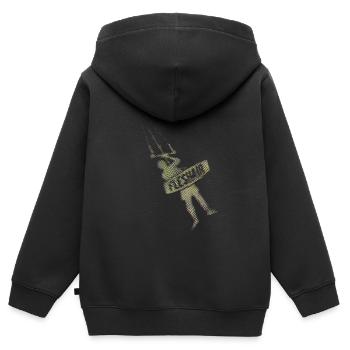 Kiteman - Kinder Premium Organic Zip Hoodie - Schwarz - Hinten - AI Model Kid Male (0cm)