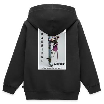 Karriereleiter Ratte Karikatur - Kinder Premium Organic Zip Hoodie - Schwarz - Hinten - AI Model Kid Male (0cm)