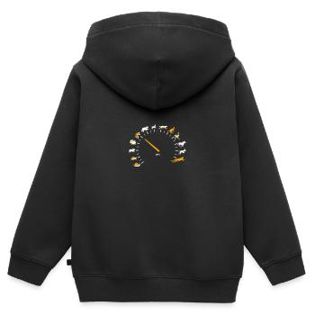 Animal Lover Speed Gauge Humor - Kinder Premium Organic Zip Hoodie - Schwarz - Hinten - AI Model Kid Male (0cm)