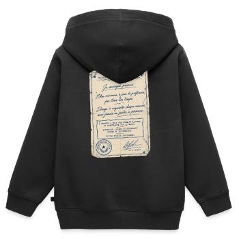 Fausse ordonnance vintage humoristique sur la cour - Sweat Premium à capuche zippé enfant bio - noir - Dos - AI Model Kid Male (0cm)