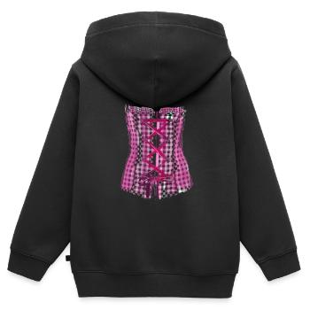 dirndl,corsage,rose,check - Sweat Premium à capuche zippé enfant bio - noir - Dos - AI Model Kid Male (0cm)