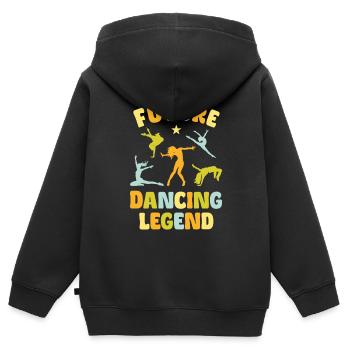 Future Dancing Legend - Sweat Premium à capuche zippé enfant bio - noir - Dos - AI Model Kid Male (0cm)