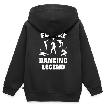 Future Dancing Legend - Sweat Premium à capuche zippé enfant bio - noir - Dos - AI Model Kid Male (0cm)