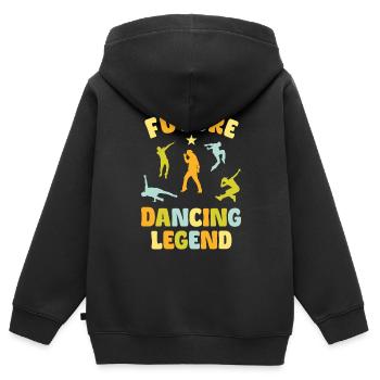 Future Dancing Legend - Sweat Premium à capuche zippé enfant bio - noir - Dos - AI Model Kid Male (0cm)