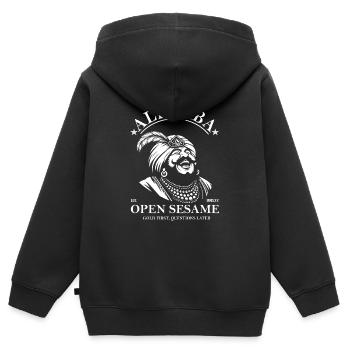 Funny Ali Baba Design – Humor with 40 Robbers - Kids Premium Organic Zip-up Hoodie - black - Back - AI Model Kid Male (0cm)