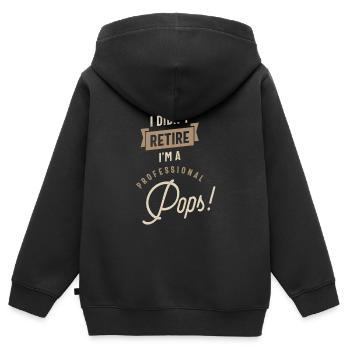 Ich bin ein Profi Pops - Kinder Premium Organic Zip Hoodie - Schwarz - Hinten - AI Model Kid Male (0cm)