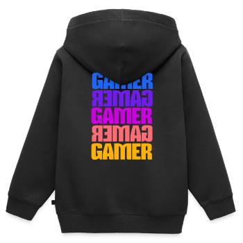 Gamer - Kids Premium Organic Zip-up Hoodie - black - Back - AI Model Kid Male (0cm)